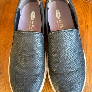 Dr. Scholl's Nova Black Textured Slip-On Shoes